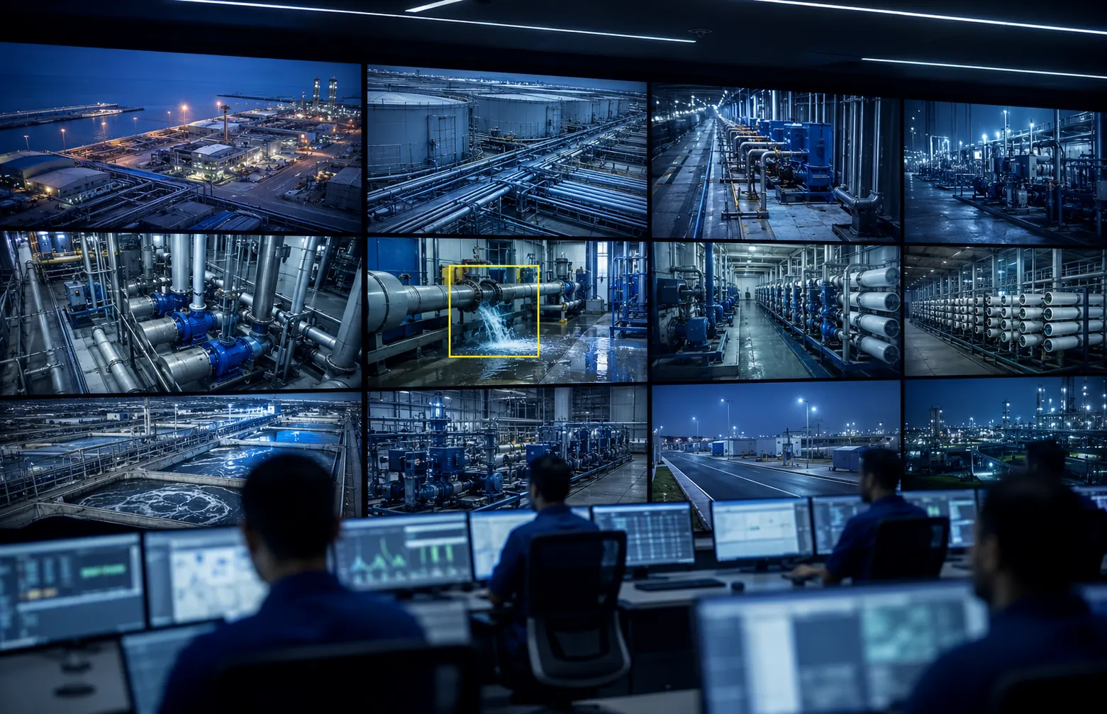 Smart command center with live CCTV and computer vision overlays