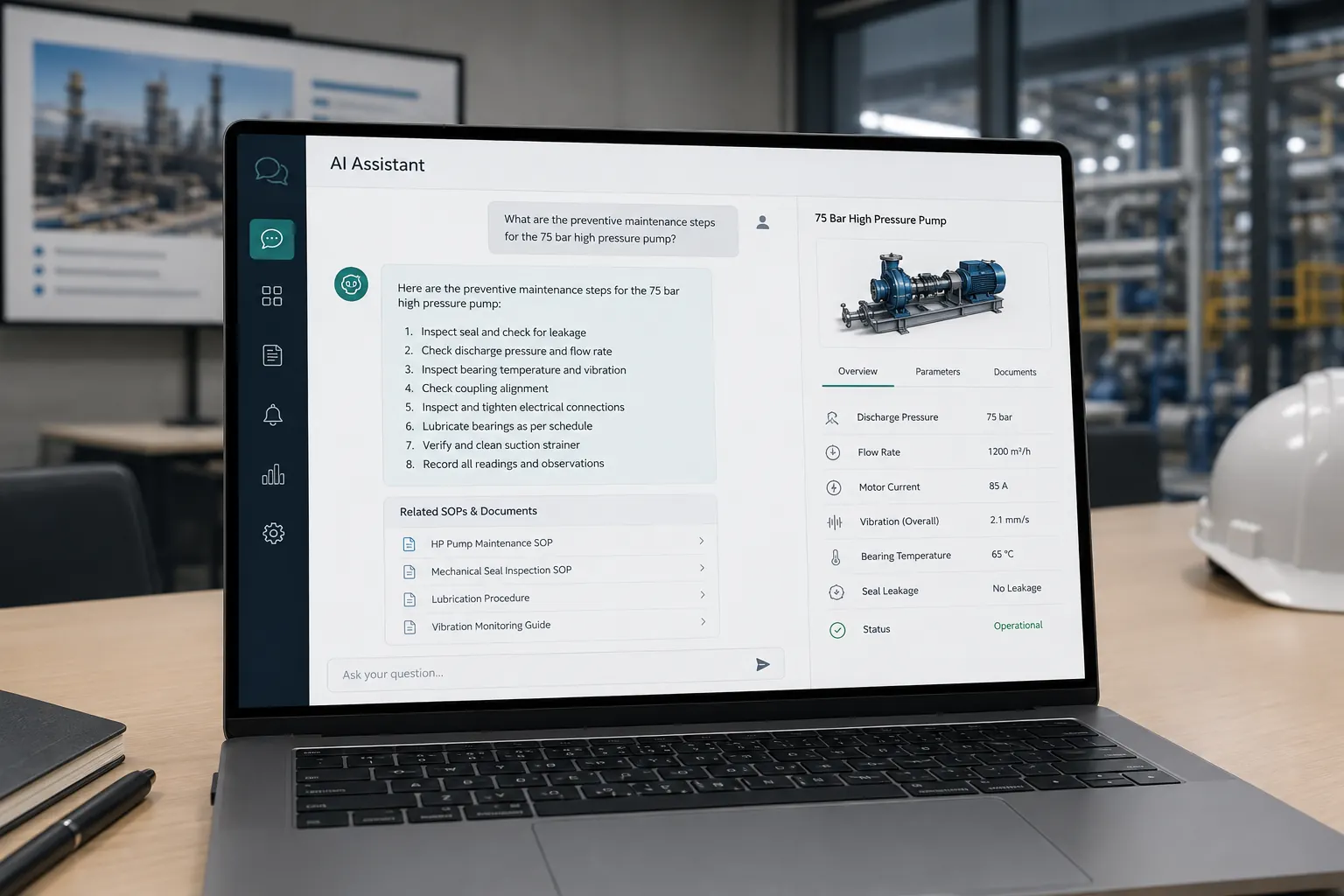 TeDora AI chat assistant interface for plant training